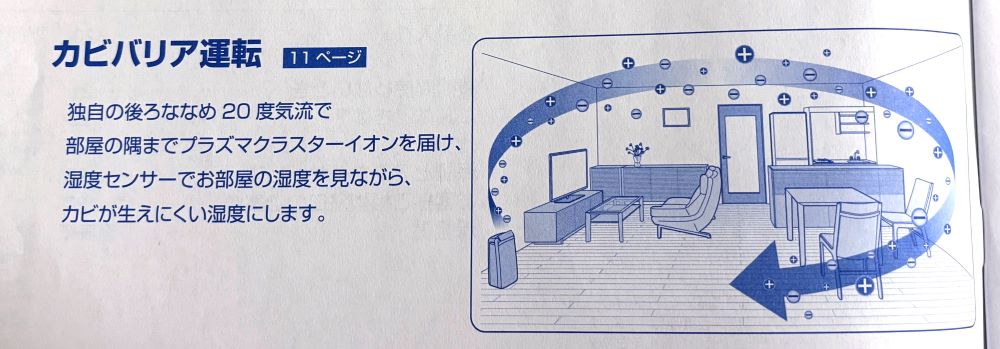 シャープ　除湿機　カビバリア運転